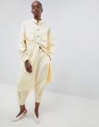 Asos White Co-ord Pants In Twill - Yellow