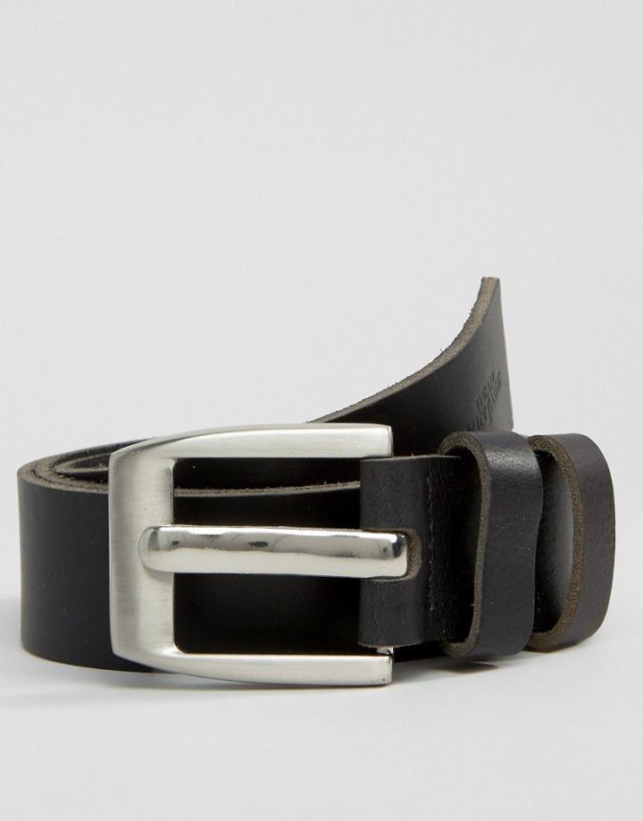 Dead Vintage Leather Belt In Black - Black
