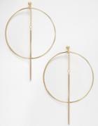 Asos 70s Circle Bar Earrings - Gold