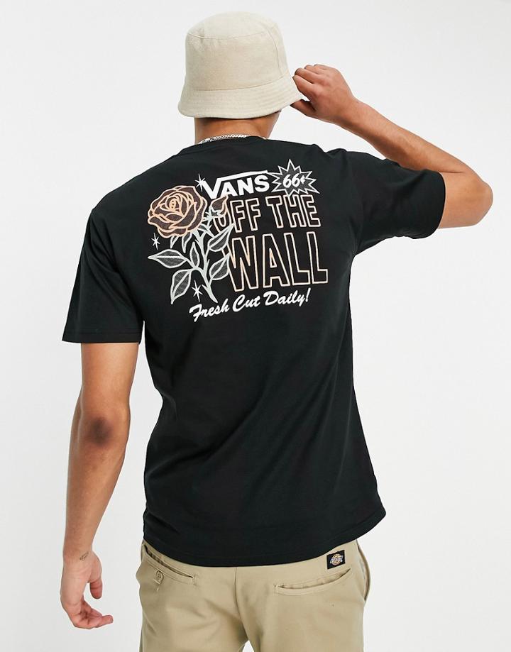 Vans Flower Shoppe Back Print T-shirt In Black