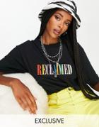 Reclaimed Vintage Inspired T Shirt With Rainbow Logo In Black