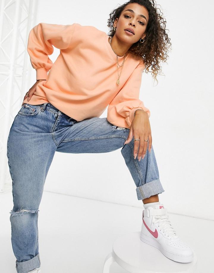 Threadbare Dixie Oversize Sweatshirt In Tangerine-orange