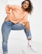 Threadbare Dixie Oversize Sweatshirt In Tangerine-orange