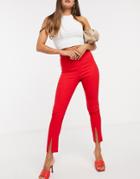 Vesper Skinny Pants With Split Front Detail Set In Red