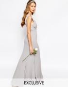 Fame And Partners Everland Maxi Dress With Fishtail - Cinder Gray