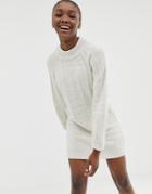 Loungeable Christmas Holly And Mistletoe Print Long Sleeve Top And Pants Pyjama Set-gray