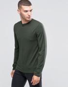 Sisley Fine Knitted Sweater With Reverse Seam Detail - Green