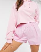 Asos Design Lounge Woven Boxer Shorts In Pink