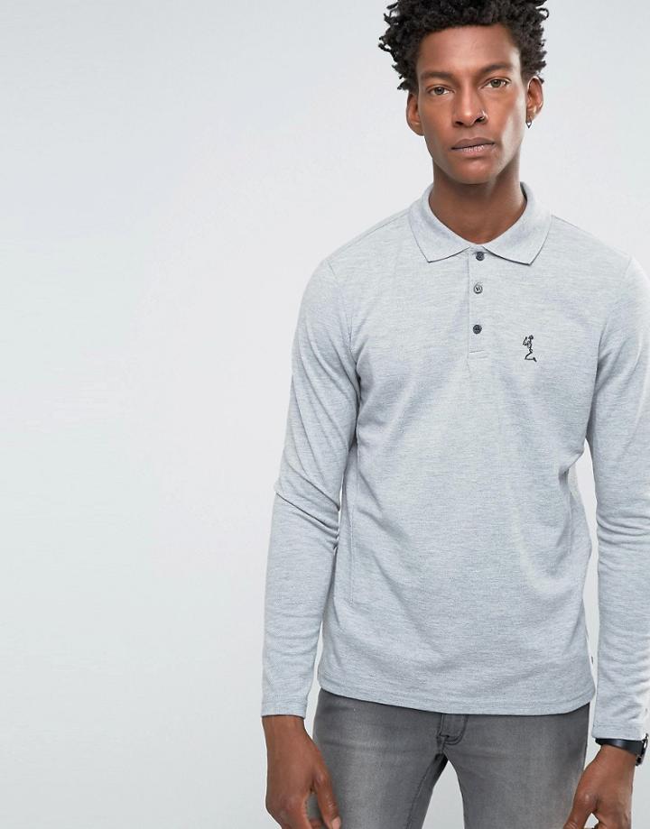 Religion Long Sleeve Pique Polo - Gray