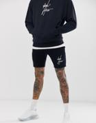 Asos Design Jersey Skinny Shorts In Black With Dark Future Logo - Black