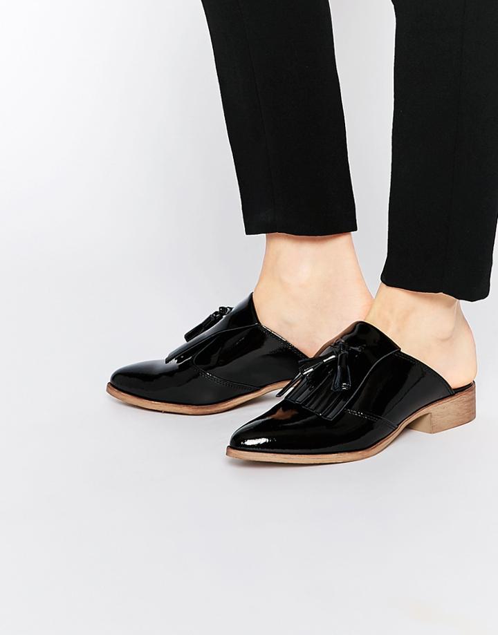 Asos Monument Leather Mules - Black