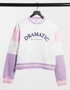 Skinnydip Color Block Sweatshirt With Dramatic Print-multi