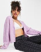 Weekday Sway Polyester Cardigan In Pink