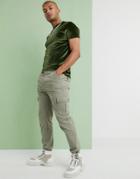 Asos Design Tapered Cargo Pants With Toggles In Light Green - Green