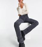 Asos Design Tall Mid Rise '90s' Straight Leg Jeans In Granite Cord-grey
