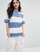Selected Sisse Striped Tee - Blue