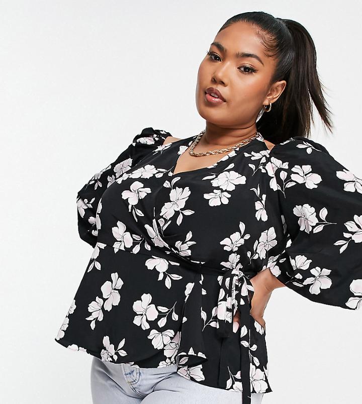 Fashion Union Plus Halter Wrap Blouse-multi