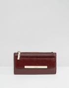 Dune Simple Purse With Metal Bar Detail - Red