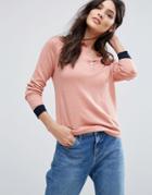 Vila Long Sleeve Knitted Polo Top - Pink