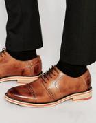 Frank Wright Brogues In Black Leather - Brown