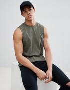 New Look Sleeveless T-shirt In Khaki - Green