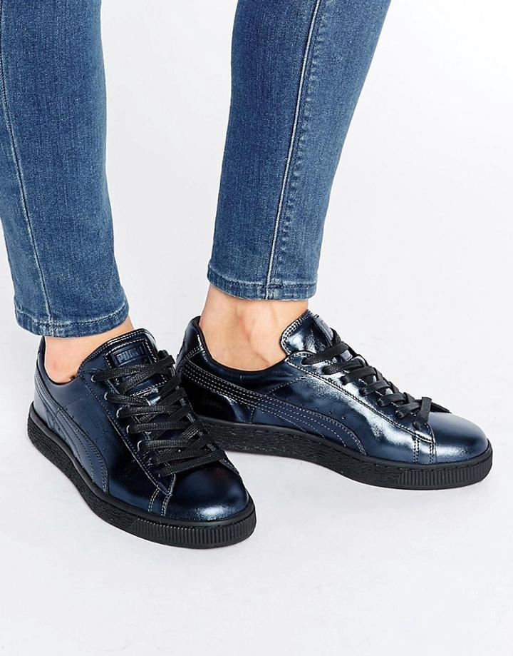 Puma Basket Metallic Sneakers - Black