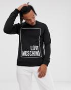 Love Moschino Sweatshirt In Black With Metallic Box Logo