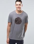 Pretty Green T-shirt With Paisley Logo Print In Slim Fit Gray - Gray
