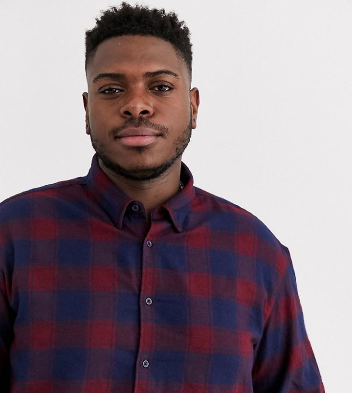 Jack & Jones Originals Check Shirt In Blue-blues