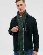 Asos Design Knitted Scarf In Olive Recycled Polyester-green