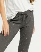 Lindex Exclusive Organic Cotton Blend Printed Sweatpants In Dark Gray-grey