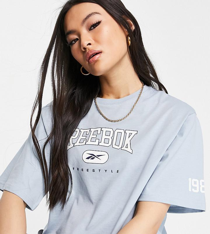 Reebok Freestyle Oversized T-shirt In Baby Blue