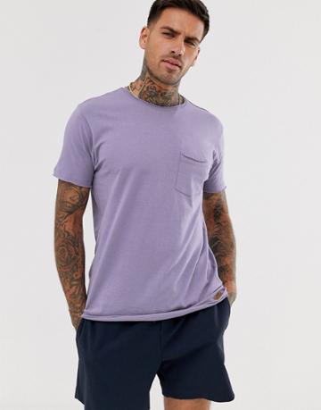 Brave Soul Raw Edge Basic T-shirt - Purple