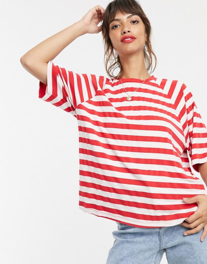 Asos Design Oversized Boxy T-shirt In Stripe - Multi