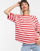 Asos Design Oversized Boxy T-shirt In Stripe - Multi