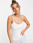 Lipsy Scoop Neck Strappy Tank Top In White