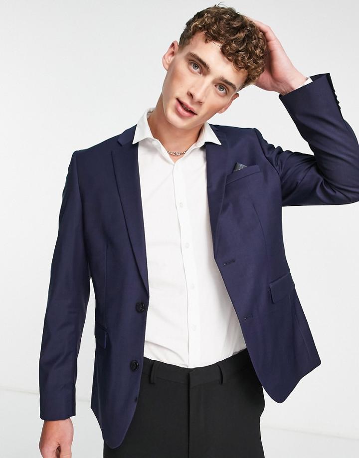 Harry Brown Slim Suit Jacket In Navy