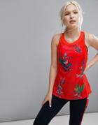 Ted Baker Fit To A T Mesh Tank Top In Tropical Oasis Print - Multi