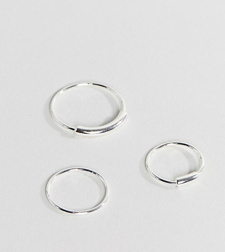 Pilgrim Silver Plated 3 Pack Stacking Rings - Silver
