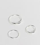 Pilgrim Silver Plated 3 Pack Stacking Rings - Silver
