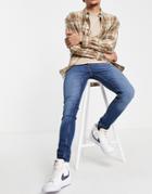 French Connection Skinny Fit Jeans In Mid Blue-blues