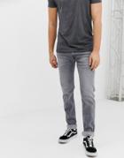 Replay Anbass Eco Laser Blast Super Stretch Slim Jeans In Gray