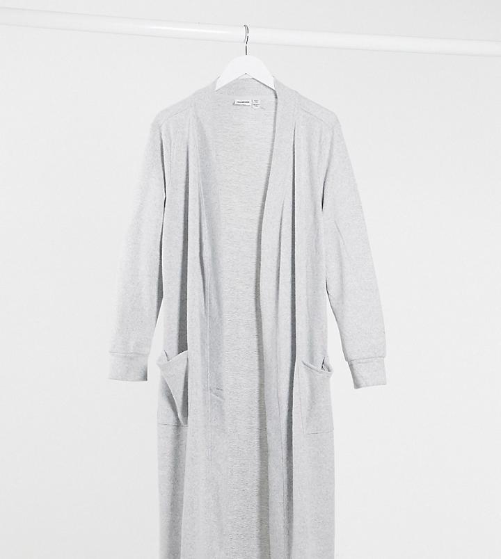 Noisy May Curve Longline Cardigan In Gray