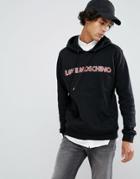 Love Moschino Embroiderd Logo Hoodie - Black