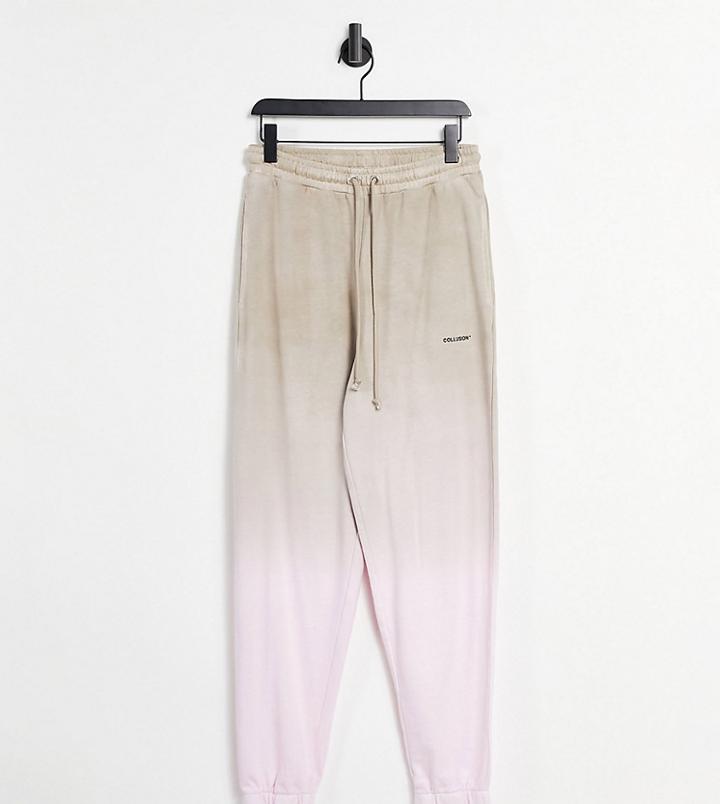Collusion Unisex Oversized Sweatpants In Ombre Set-multi