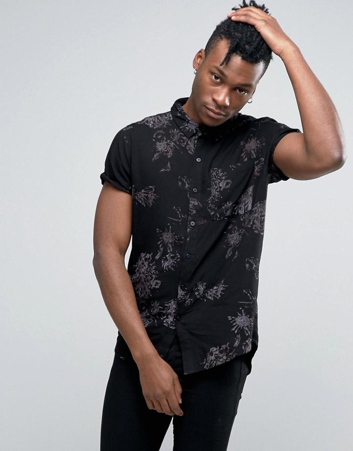 Rollas Wild Rose Shirt - Black