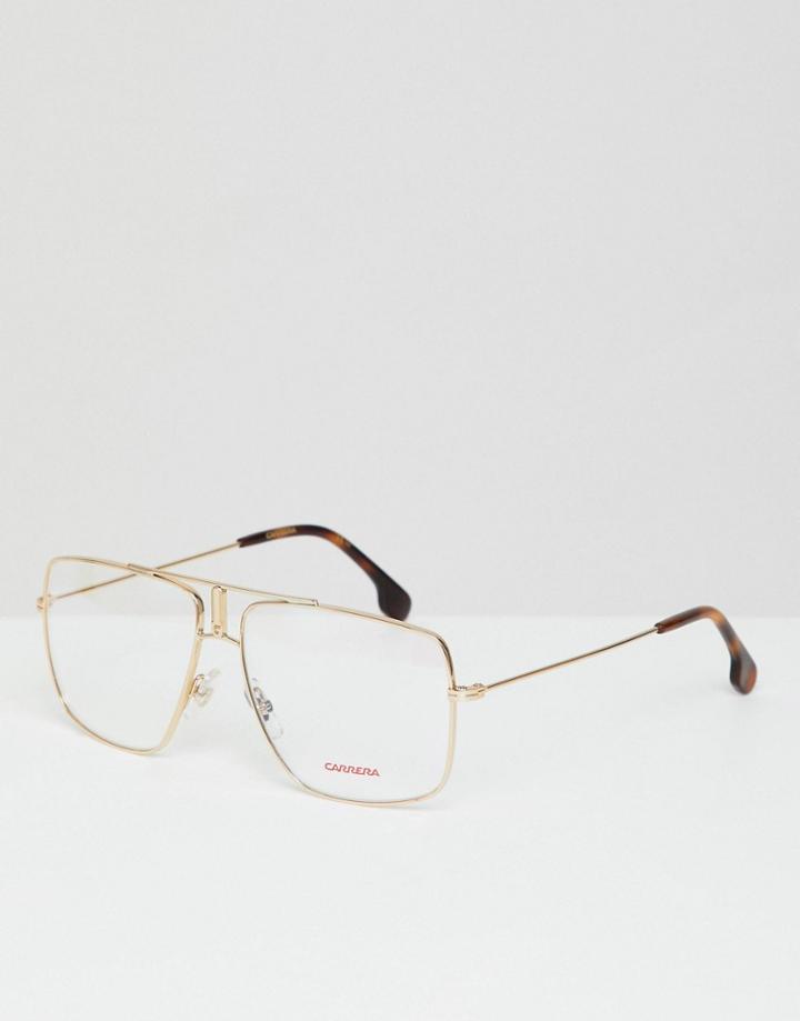 Carrera Clear Lens Aviator Sunglasses In Silver & Black - Black