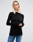 Asos Sweater With Crew Neck In Soft Yarn - Black
