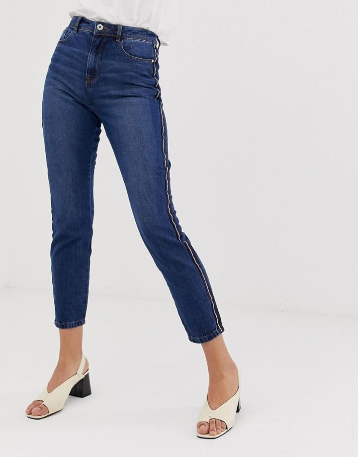 Jdy Danny Tape Side Mom Jeans - Blue