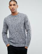 Asos Heavyweight Textured Sweater In Pale Blue - Blue